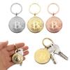 1 unidad Moneda conmemorativa de Bitcoin para coleccionistas Llavero de Bitcoin de aleación chapada en cobre Anillo de llavero de Bitcoin Regalos para amigos Decoración