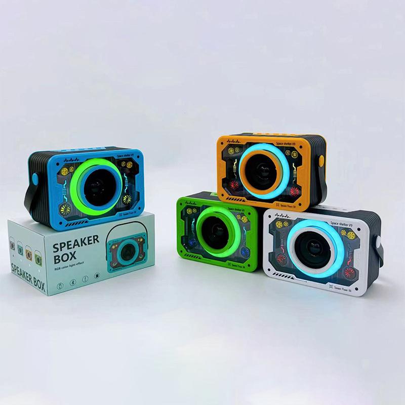 Transparent Mecha Rgb Light Bluetooth Speaker, All-In-One Portable Speaker With Disco Lights, Supports Aux/Usb/Tf For Home Party