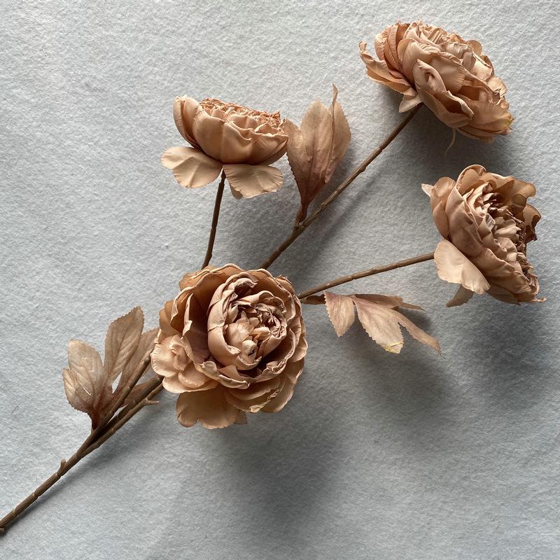 

Искусственные цветы пиона Гуочао с четырьмя головками для украшения интерьера