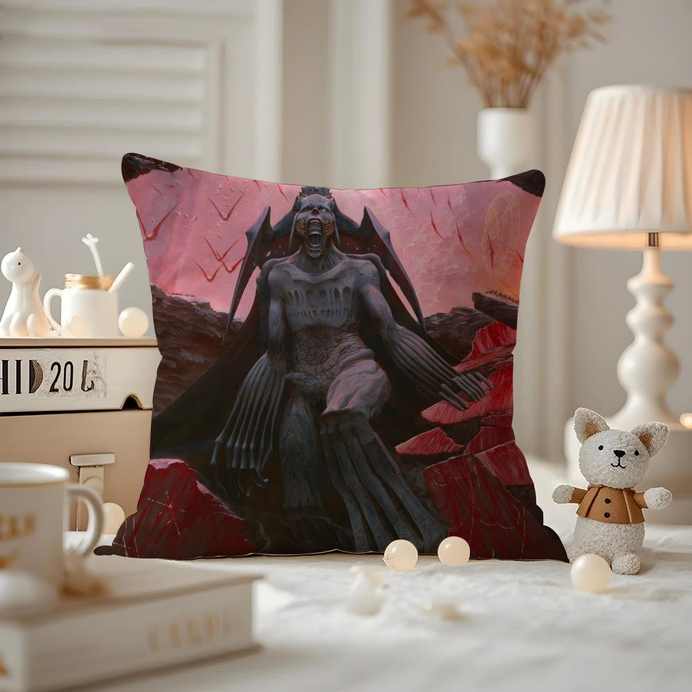 Wayne Barlowe Cushion Cover Anti-dustmite Pillowcase Invisible Zipper Silky Short Plush Sofa Cushion Cover