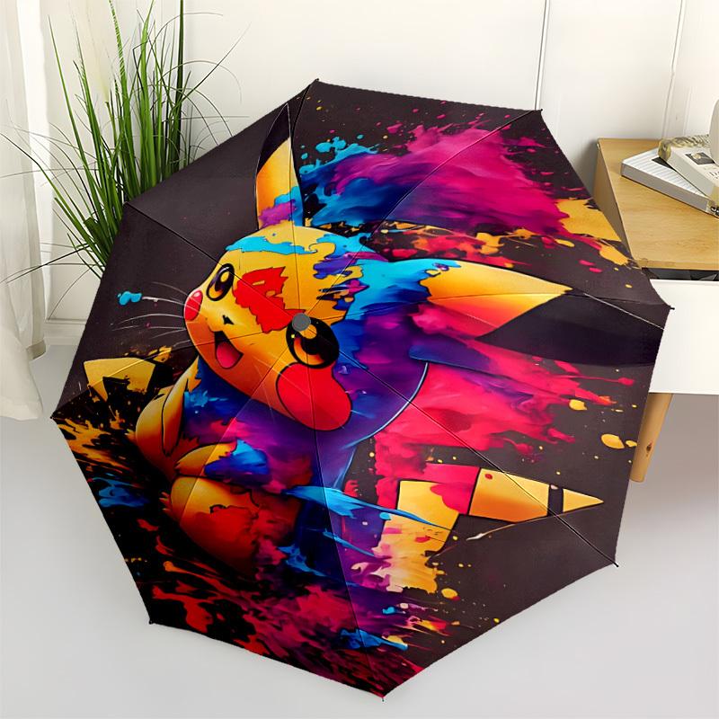 1pc Pikachu Automatic Umbrella with Folding Feature - Compact Travel Umbrella, Perfect Gift for Birthday, Christmas, 041
