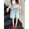 Nuovi Pantaloni Estivi Larghi a Gamba Larga 2024 Quinti Pantaloni Lavati Distressed Pantaloni Dritti Abbigliamento da Donna Jeans Snellenti a Vita Alta