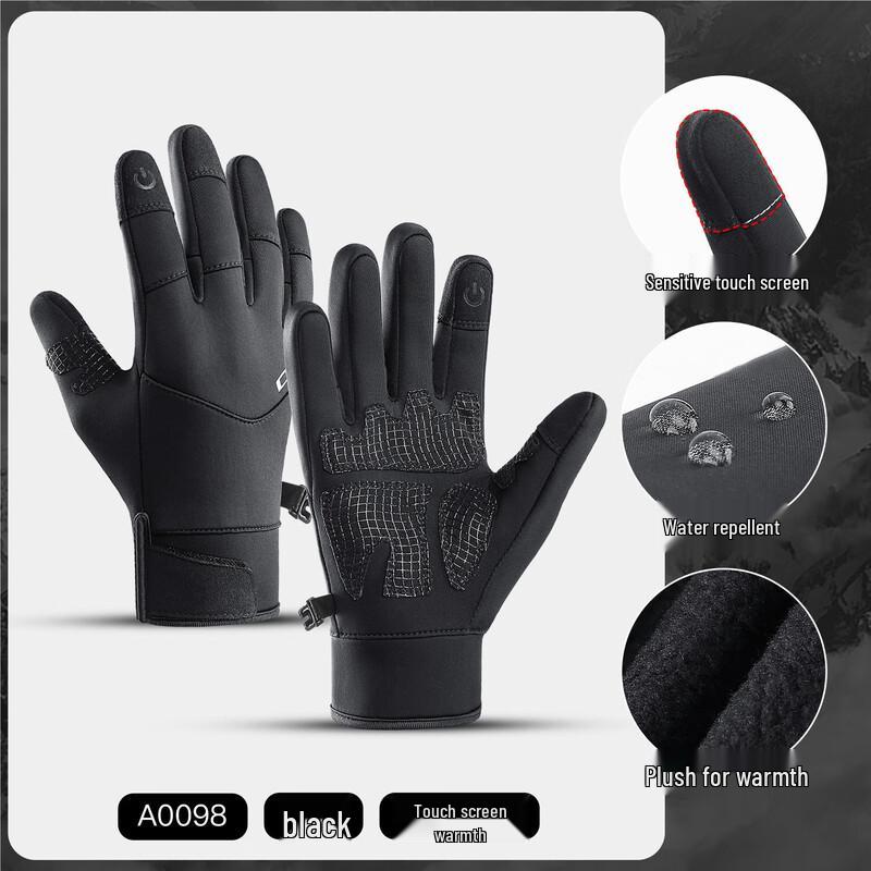 OLOMMvilico Outdoor Windproof Warm Touchscreen Fleece-lined Hiking Gloves S-XL