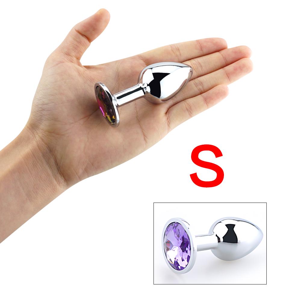 1pcs Smooth Metal Anal Plug, Buttplug, Stainless Steel+Crystal Jewelry Anal Sex Toys for Women Men