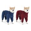 Soft Fleece Dog Pajamas Full Coverage Four Leg Outfit Stretchy Comfortable Jumpsuit Winter Indoor Outdoor Breeds Wear