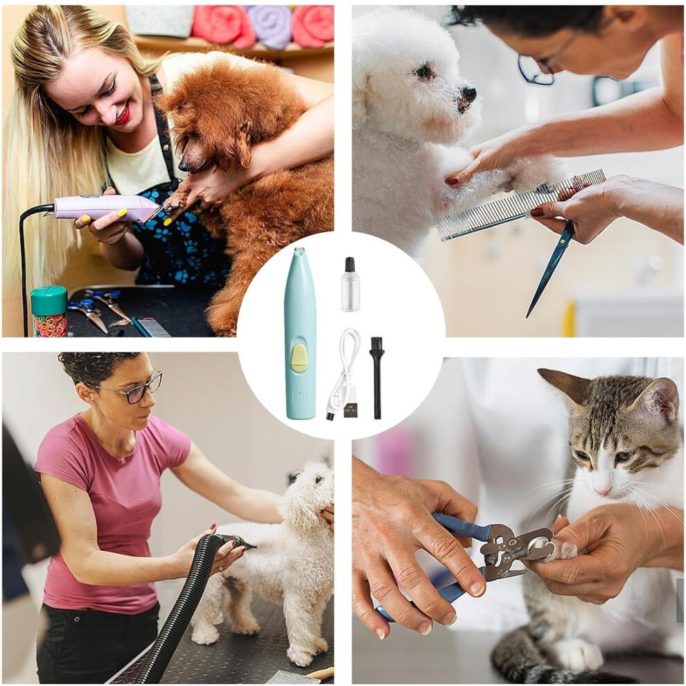 Katzenhaarschneider | Kabelloser Haarschneider für dichtes Fell | Tierhaarschneider für Yorkshire Terrier, Blau