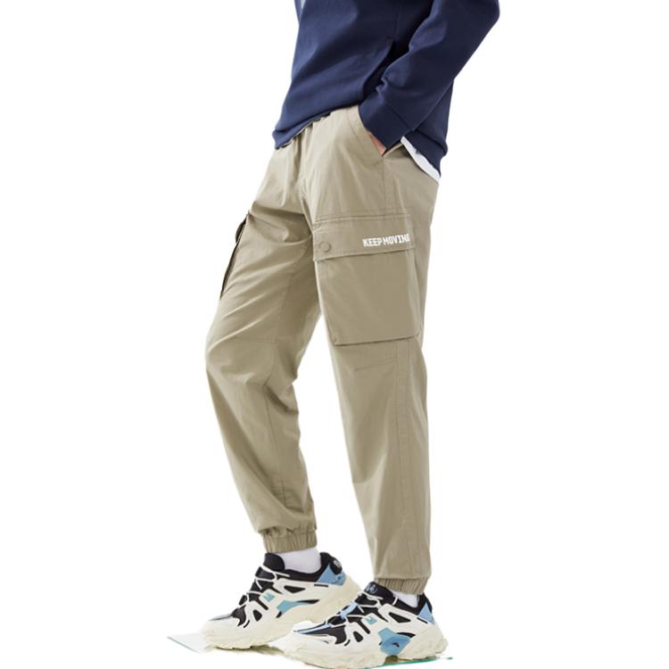 

Anta Трикотажные повседневные рабочие брюки с буквами, мужские брюки цвета морской водоросли-зеленый 152138509-4 XS