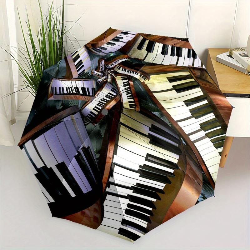

Piano Keys, Abstract Art Theme 8 Bone Hand Automatic Folding Umbrella, Compact and Portable Design, A Perfect Gift for Birthday, Christmas o