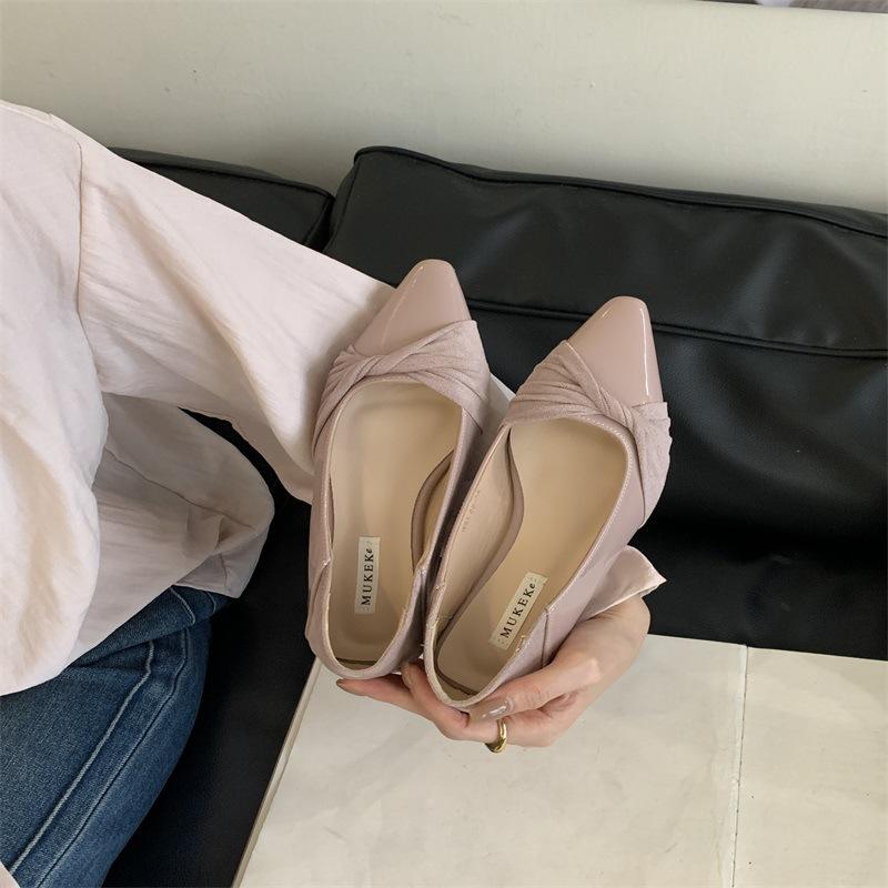 

Французские туфли-лодочки на небольшом скошенном каблуке, вечерние, универсальные, не утомляющие ноги, с мелким вырезом, остроносые, на одной педали, для通勤, женские 39 фиолетовый