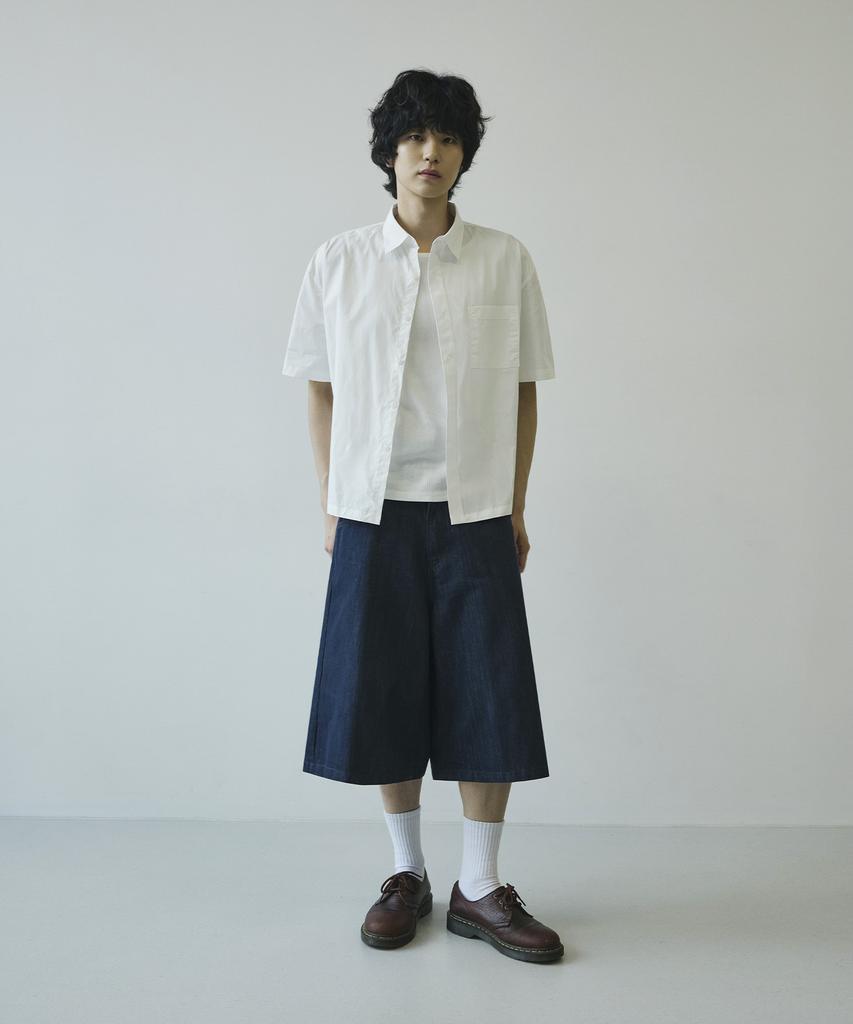 SIGNATURE Summer Oxford Crop Half Shirt [White]