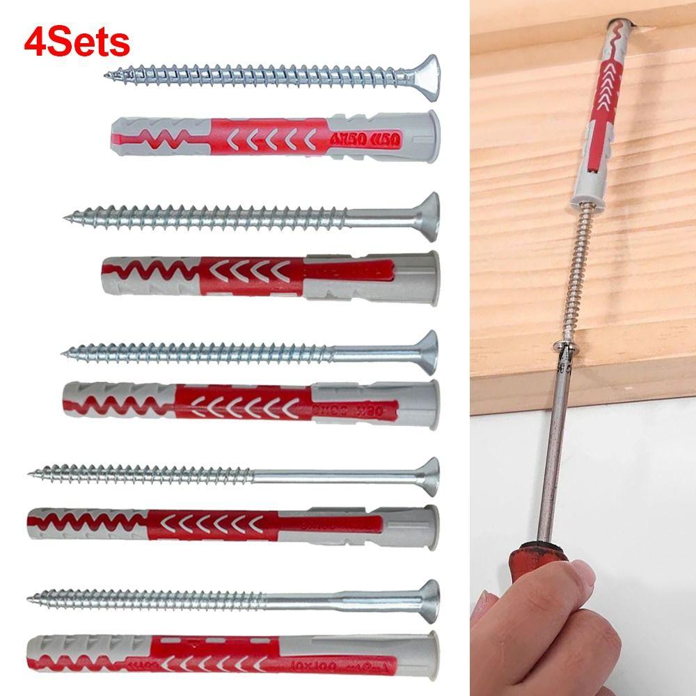 4Sets Plastic Nylon Wall Anchor Two-Color Drywall Drilling Plug  for Home Decoration Engineering