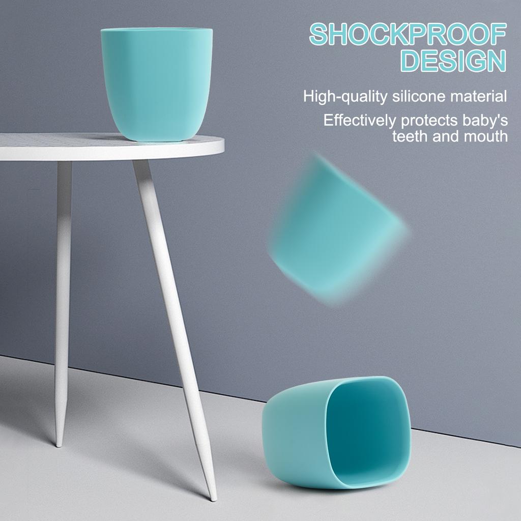 Color Kids 1 Stück Silikon Babybecher Tragbare Fütterungs-Wasserflasche Trainings-Snackbecher Reine Farbe BPA-frei Lern-Kleinkindbecher