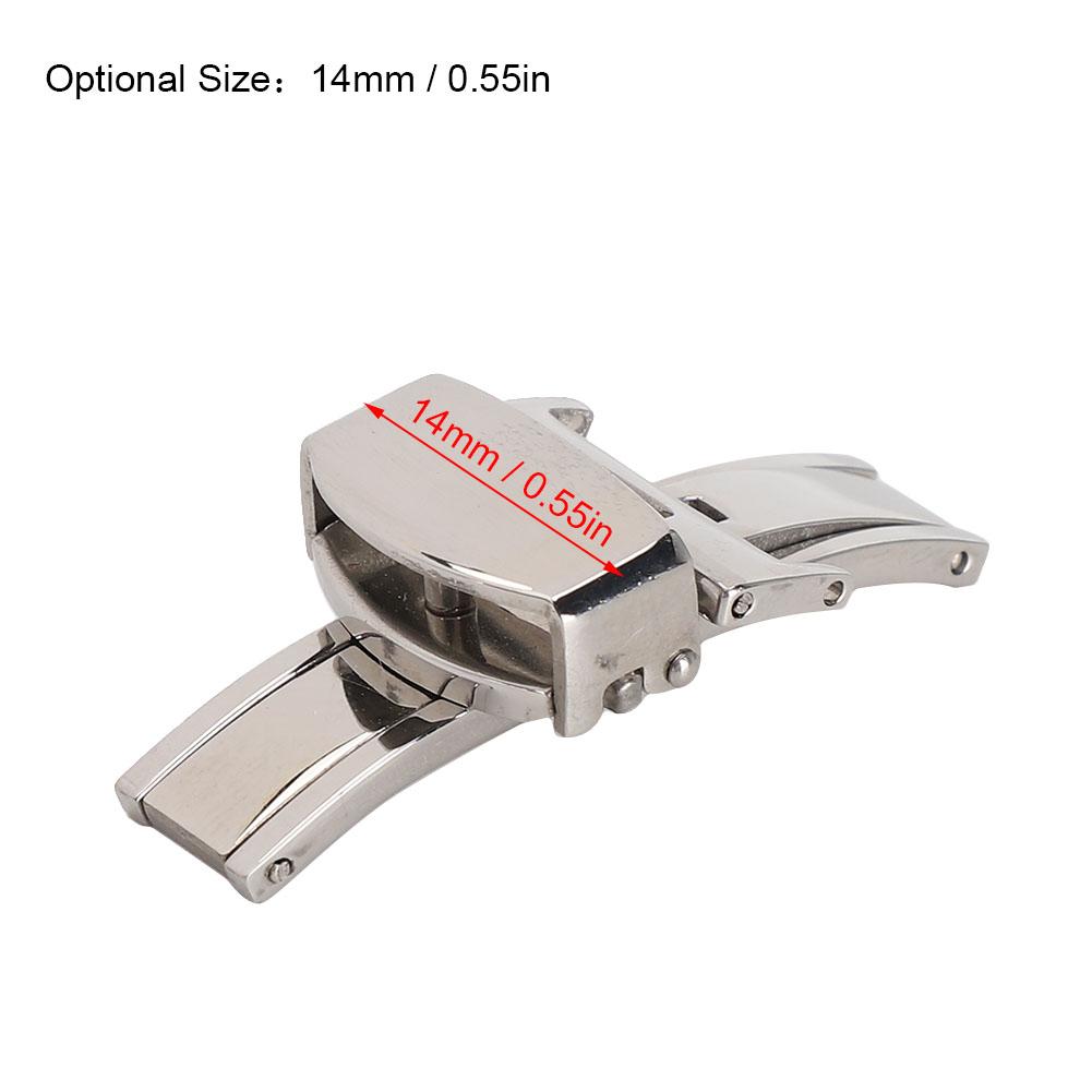 Stainless Steel Wear Resistant Watchband Buckle Watch Strap Clasp Replacement Accessory(14MM )