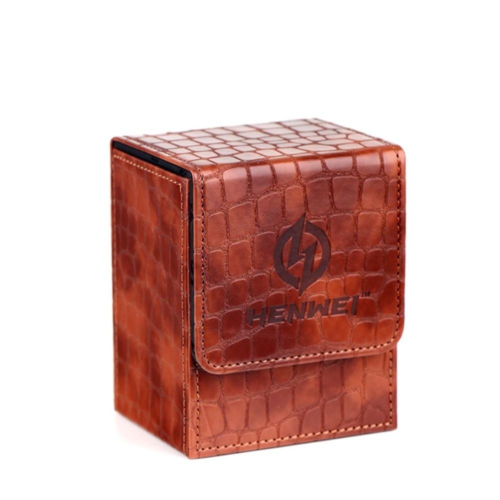 

Fashion PU Leather Card Deck Box Holds 80 Cards Flannel Game MTG Trading Card Holder Collection Window Collection Box Children коричневый