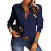 JPNTKY Women's Fashion Casual Solid Color Print Long Sleeve POLO Neck Blouses & Shirts