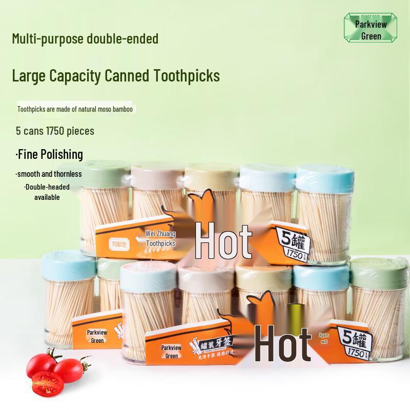 

Fangcaodi Disposable Ultra-Fine Double-Ended Bamboo Toothpicks, 3500 Count