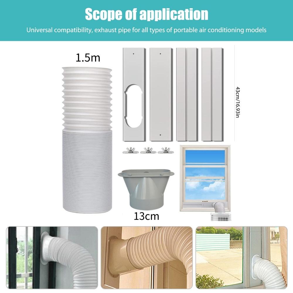 Air Conditioner Window Baffle Kit Portable Mobile Air Conditioning Exhaust Hose Kit Lightweight Accessories for Home Office Part