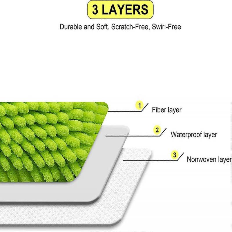 Car Wash Mitt 2 Pack - Large Size Microfiber Wash Mitt Car Cleaning Mitts Premium Chenille Car Washing Gloves Winter Waterproof Car Wash Rag Sponge Ki