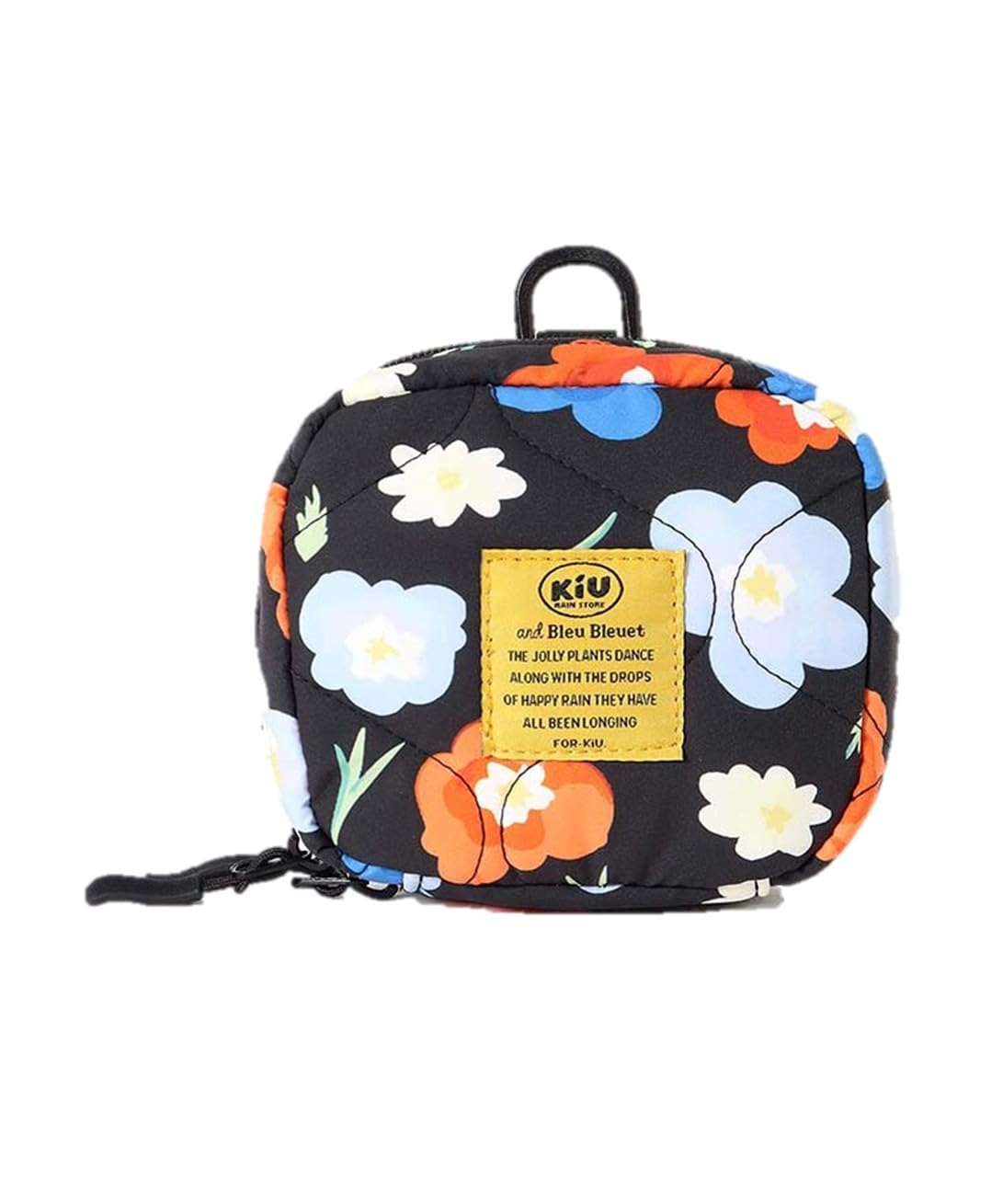 

KiU and BleuBleuet KiU Padded Square Pouch, Quilted, Small Item Case (Painted Flowers)