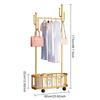 Clothes Rack with Basket Coat Stand Movable Clothes Rail with Wheel for Coats Skirts Shirts Sweaters