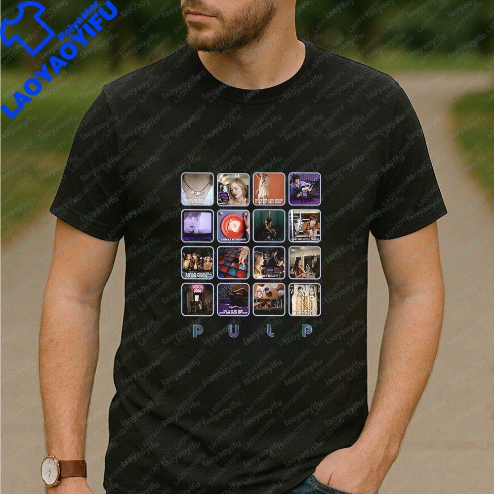 Pulp Band - Summer Trend Harajuku Short-Sleeved Unisex's and WoUnisex's Universal Shirt Pattern Large-Sized Comfortable T-Shirt