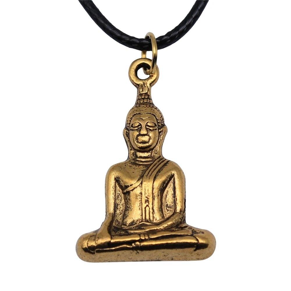 Buddhistischer Elefantengott-Halsketten-Paar-Anhänger, handgefertigter Schmuck für Männer, Kettenlänge 45 + 4 cm