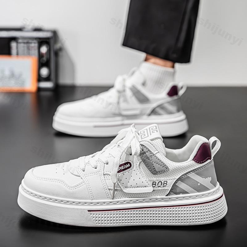 Fashion Men's Shoes 2025 Summer New Niche Fashion Trend Versatile Breathable Soft Sole Casual Sports Low Top Flat Shoes Lace-up Sneakers