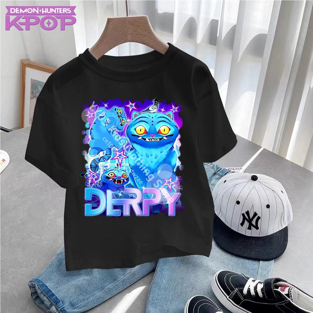 KPop Demon Hunters Kids Clothes 2025 Hot Anime Cotton T-shirt Harajuku Girls Casual Shirt Gift Fashion Movie Toddler T Shirts