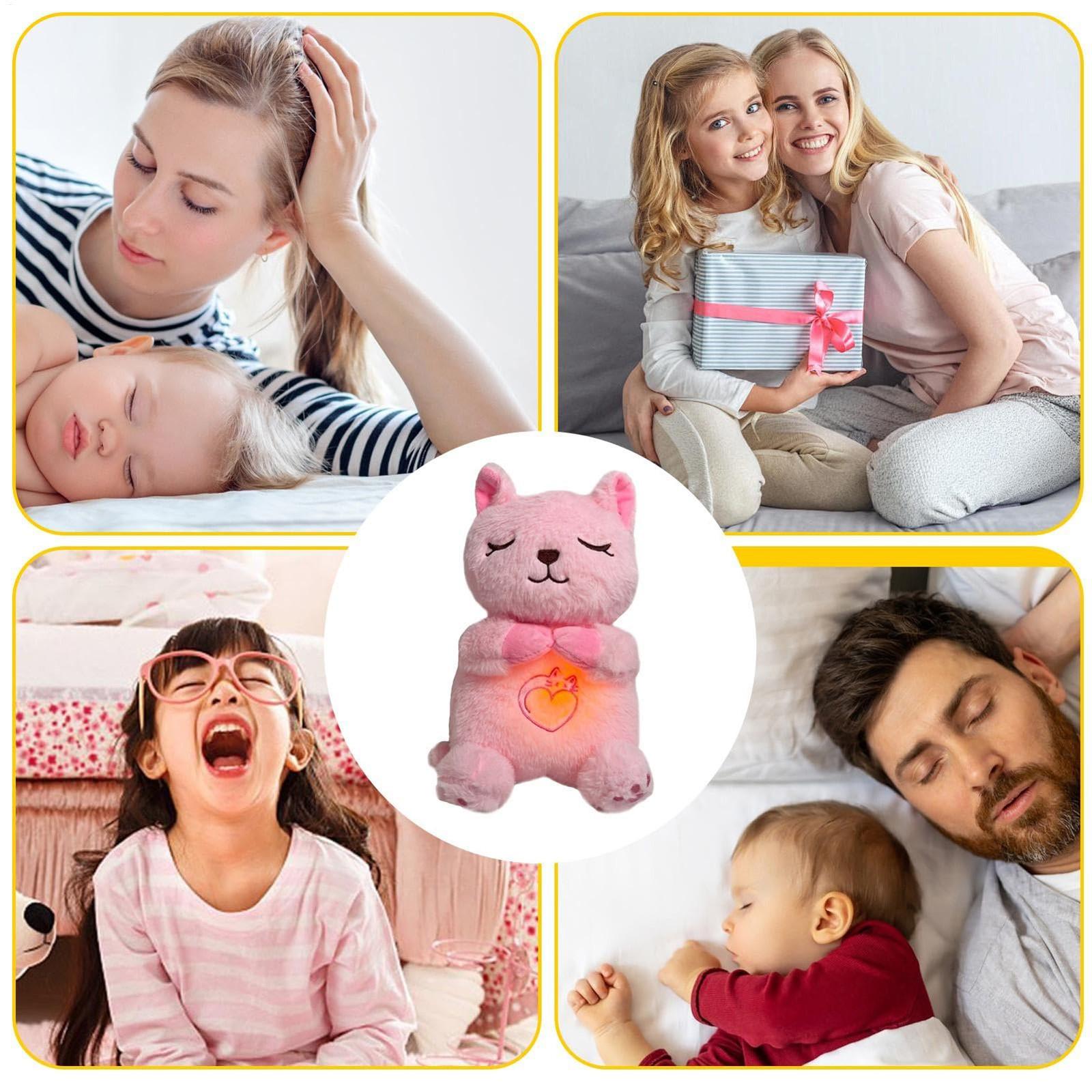 

Мягкая игрушка для спящего животного с дыхательным движением и музыкой, плюшевая игрушка для сна, музыкальная шкатулка для спящего животного из плюша, игрушки для новорожденных One Size