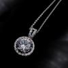 Jewelry 4-carat Zircon Trend Princess Round Bag Pendant Necklace Women's Platinum-plated Collarbone Chain with Diamonds