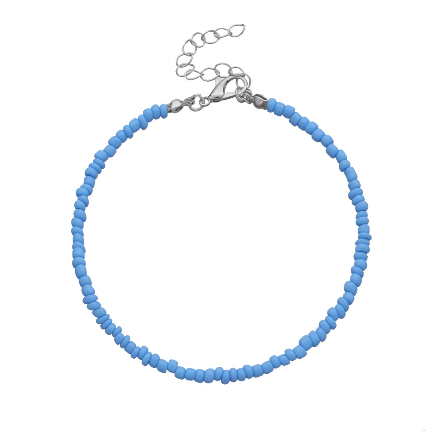 

New 1mm medium colored rice bead beach anklet, fashionable and popular personalized foot accessories