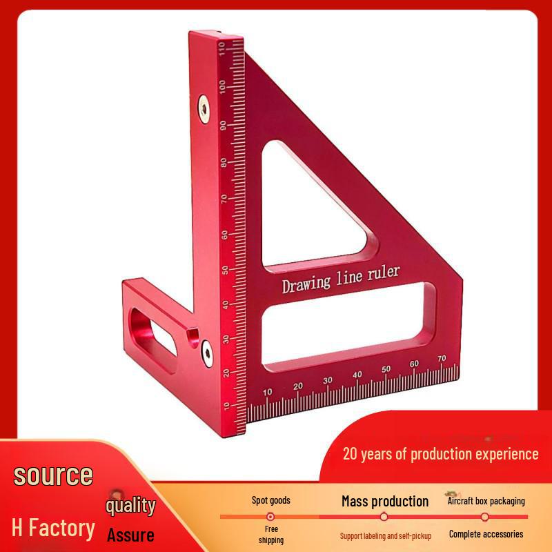 Aluminum Alloy Multi-purpose Carpentry Square Ruler and Scriber