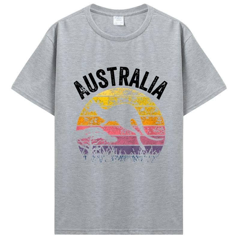 Den Austrálie Vtipné Australské Klokan Vintage Trička Bavlna Streetwear Krátký Rukáv Narozeninové Dárky Tričko Pánské Oblečení
