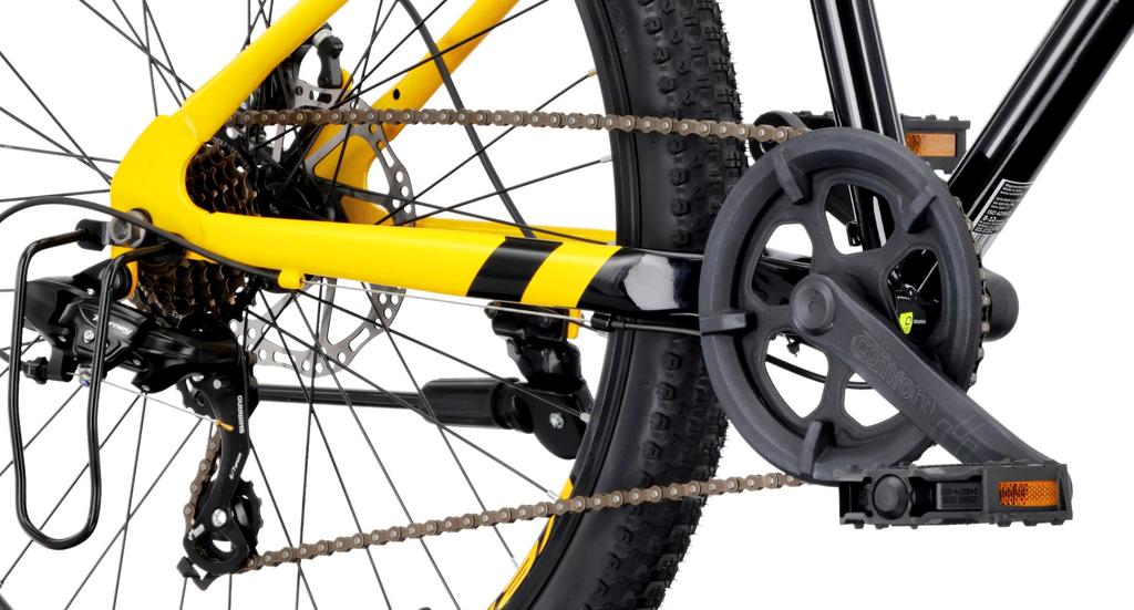 Rower Górski 26 Cali Mtb Shimano 7 Biegów Amortyzator Tarczowe Stopka Verdant Calix Czarny Żółty
