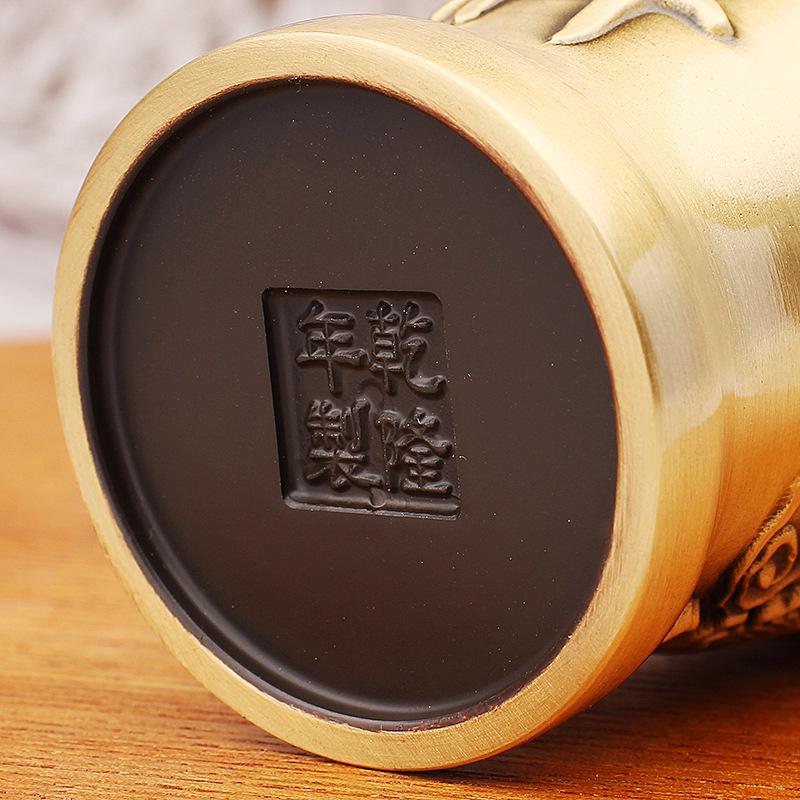 Brass Dragon and Phoenix Vases: Auspicious Home Decor Pair for Living Room, TV Cabinet, or Shop