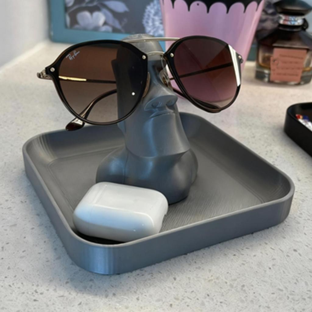 Eyeglass Holder Stand Easter Island Statue Storage Box Decorative Eyeglass Stand for Home Office Bedroom Living Room Study