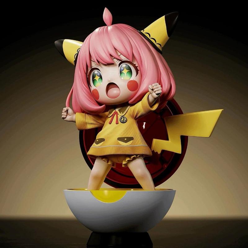 Spy Family Anya Anime Figure Anya Cos Pikachu Action Figurine Attack On Titan Model Collection Statue Doll Toys Kids Gifts