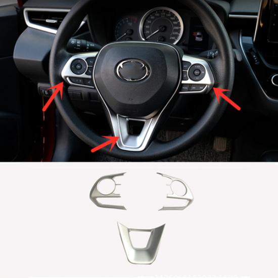 Matte silver Trim 3pcs ABS Steering Wheel For Toyota Corolla -