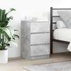 VidaXL Bedside Table with 3 Drawers Concrete Grey 39x35x65 Cm, Side Table, Bedside Cabinet, Side Table for the 861343