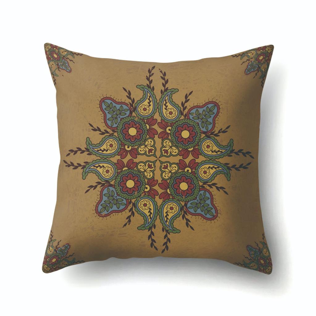 Home Decor Geometric Texture Mandala Polyester Pillow Case Core-free