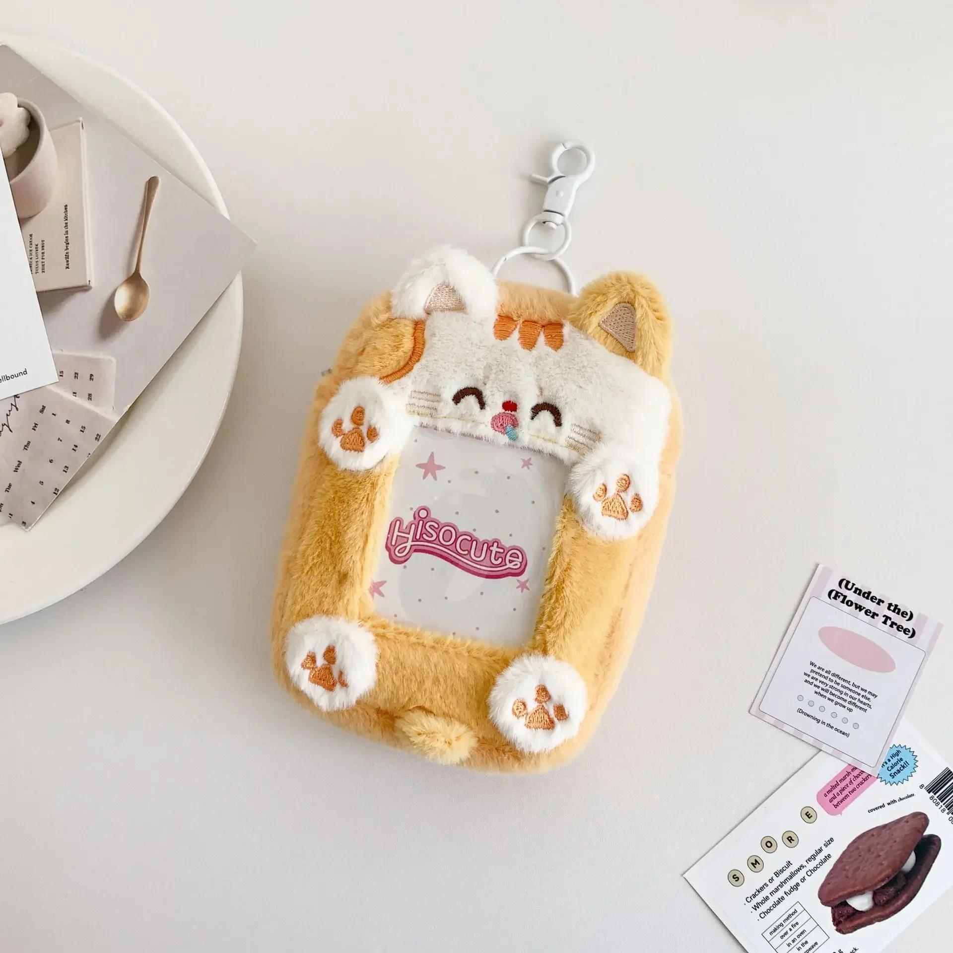 

1 шт. Милый мультяшный держатель для карт Kpop Phptocard, корейская сумка для хранения наушников и помады, портативный брелок для ключей, органайзер для канцелярских принадлежностей жёлтый