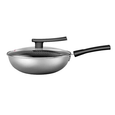 316 Stainless Steel Honeycomb Wok with Lid