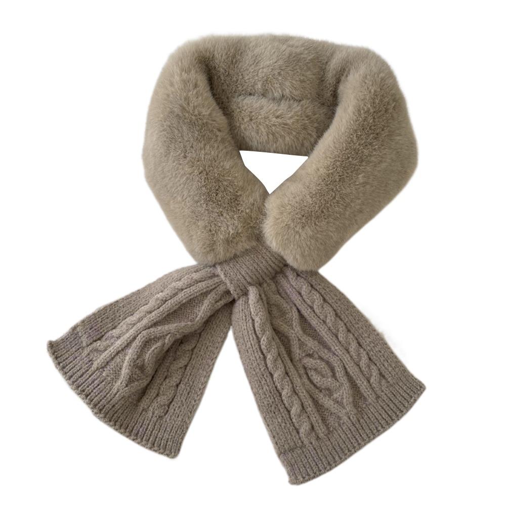 

Soft Knit Scarf Faux Rabbit Hair Cross Neckscarf Fashion Fish Tail Scarf Outdoor Neckwear Style 6