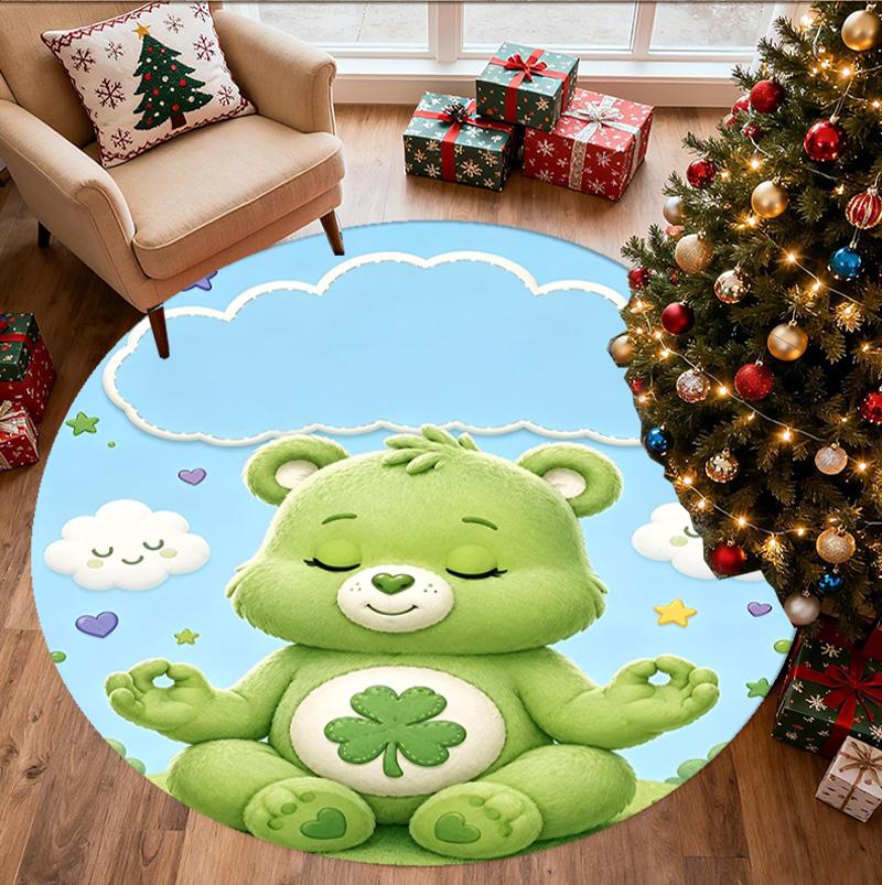 Care Bears Pattern Round Rug, Indoor/Outdoor Mat, for Picnic, Gameroom, Bedroom, Office, Living Room, Home Decor Carpet, Birthday Gift