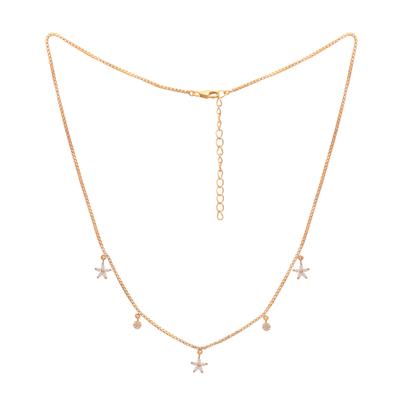 Star & Dot Charm Gold Vermeil Necklace -925 Sterling Silver
