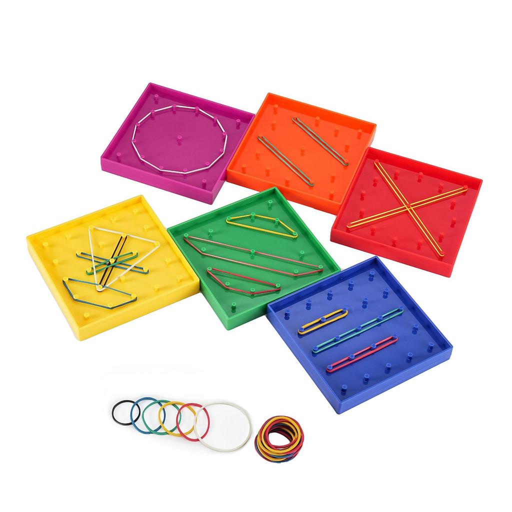 Double-Sided ABS Pegboard with Mushroom Heads - Montessori Geometry Aid for Lower Grades