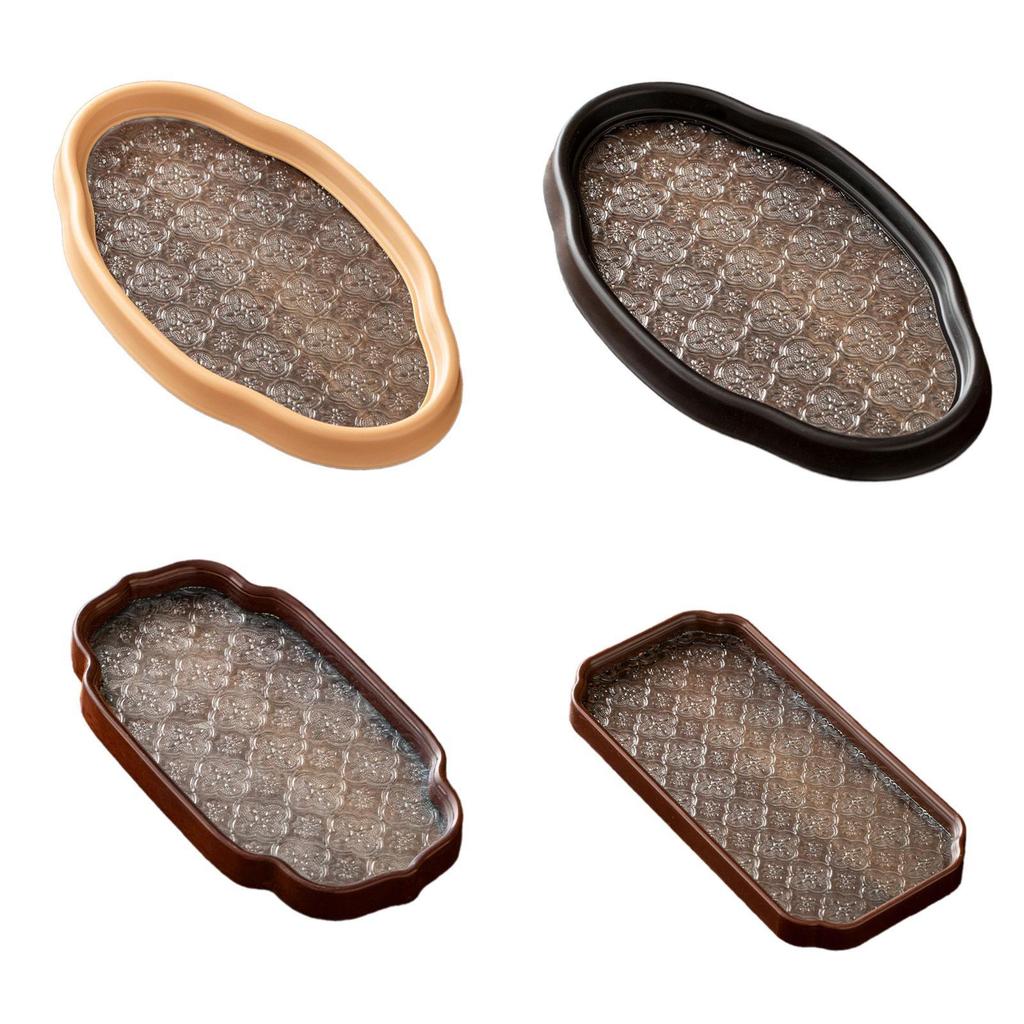 Begonia Flower Glass Tray Storage Tray for Coffee Table Breakfast Events