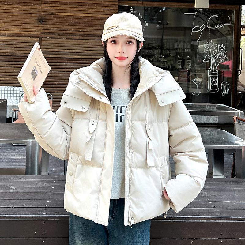 Small padded jacket winter new fashion padded jacket padded jacket loose short thickened fashion hooded outside