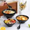 Fashionable Style And Durability Pure Black Large Striped Bowl Large Caliber And Capacity,High Temperature Resistance Ramen Bowl