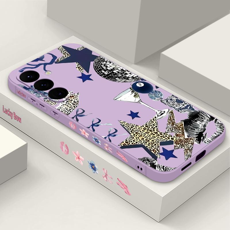 

Leopard Star Disco Ball Pattern Case For Samsung Galaxy S26 Ultra S25 Edge S24 Plus S23 S22 S21 FE A54 A15 A25 A35 A55 A16 A26 A36 A56 A17 A37 A57 5G Samsung S24 FE фіолетовий